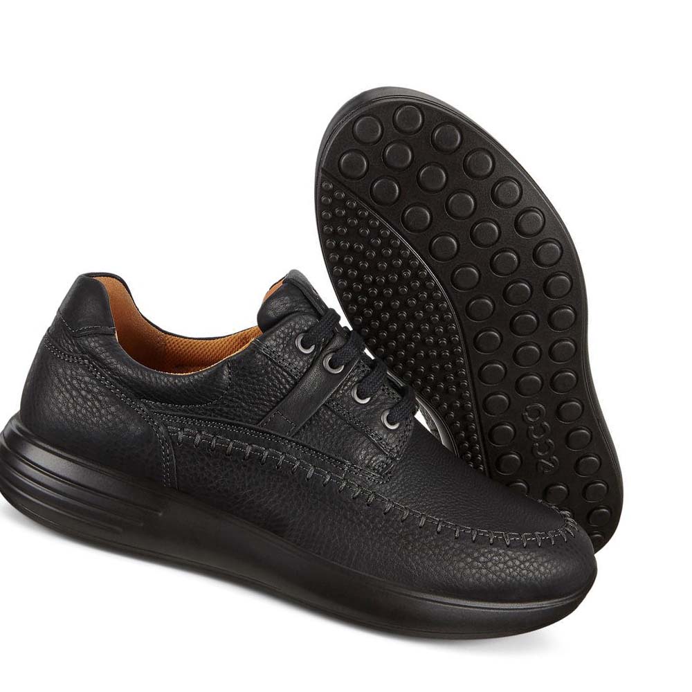 Men's Ecco Soft 7 Runner Seawalker Sneakers Black | Canada 634EBC